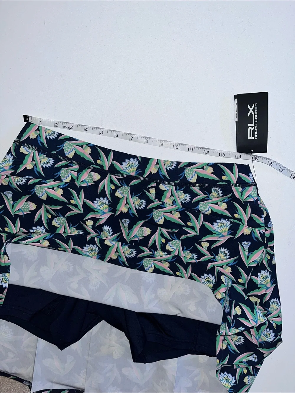 RLX Ralph Lauren Golf Skort Women's M blue pink Floral Pleated Stretch $148